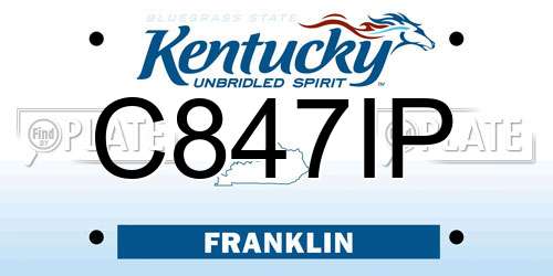 C847IP Kentucky License Plate