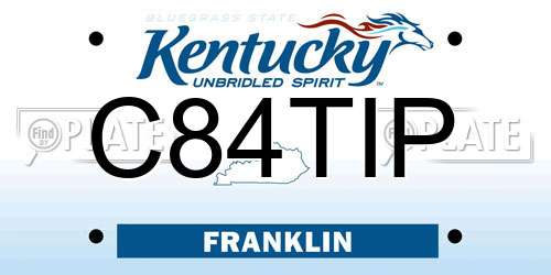 C84TIP Kentucky License Plate