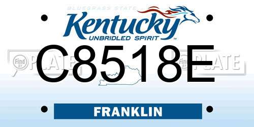 C8518E Kentucky License Plate