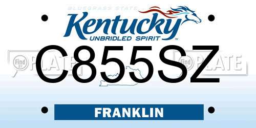 C855SZ Kentucky License Plate