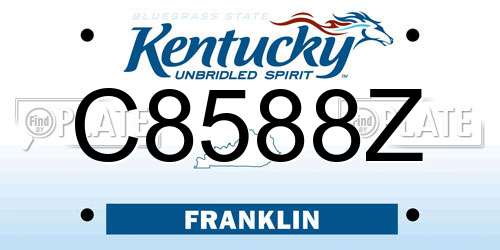 C8588Z Kentucky License Plate