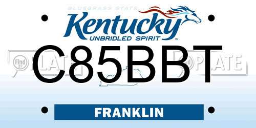 C85BBT Kentucky License Plate