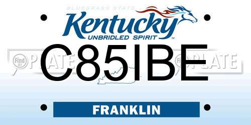 C85IBE Kentucky License Plate