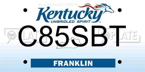 C85SBT Kentucky License Plate