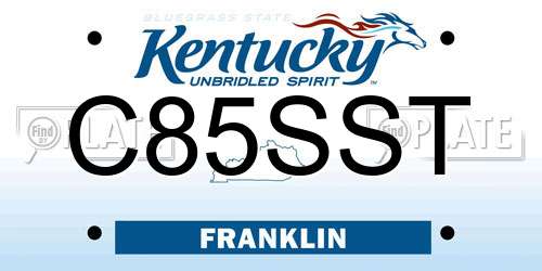 C85SST Kentucky License Plate