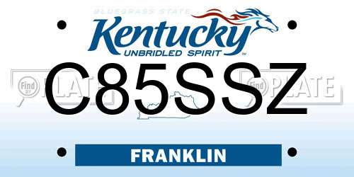 C85SSZ Kentucky License Plate