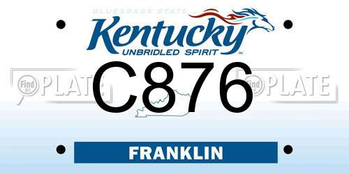 C876 Kentucky License Plate
