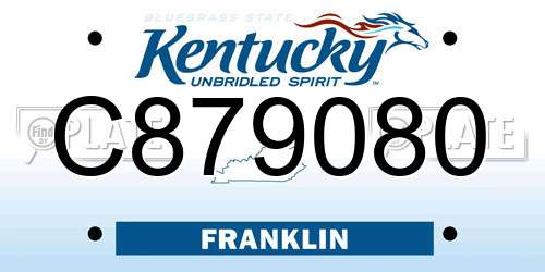 C879080 Kentucky License Plate