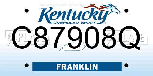 C87908Q Kentucky License Plate