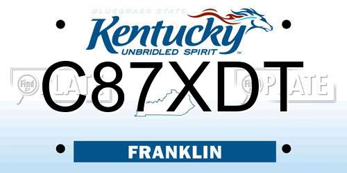 C87XDT Kentucky License Plate