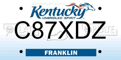 C87XDZ Kentucky License Plate