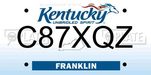C87XQZ Kentucky License Plate