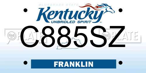 C885SZ Kentucky License Plate