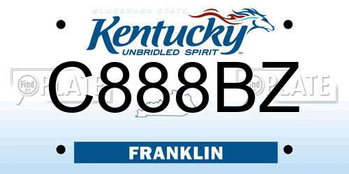 C888BZ Kentucky License Plate