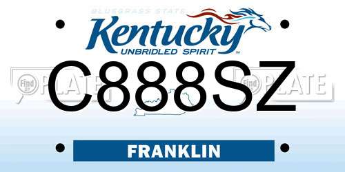 C888SZ Kentucky License Plate