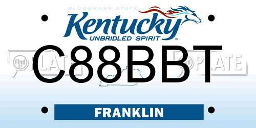 C88BBT Kentucky License Plate