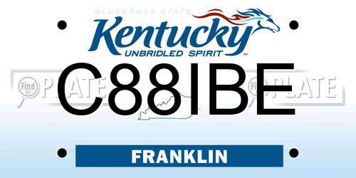 C88IBE Kentucky License Plate