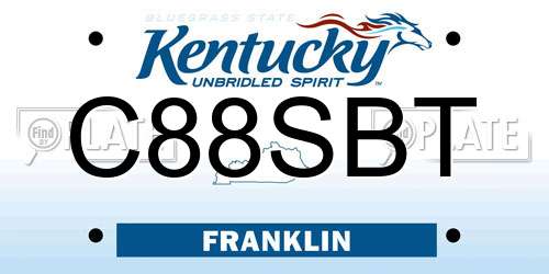 C88SBT Kentucky License Plate