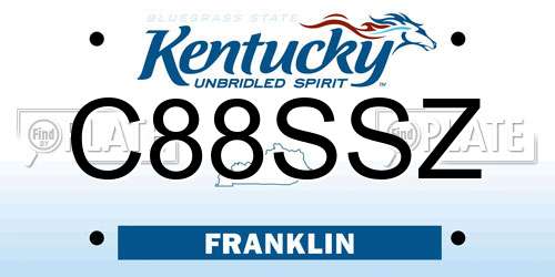 C88SSZ Kentucky License Plate