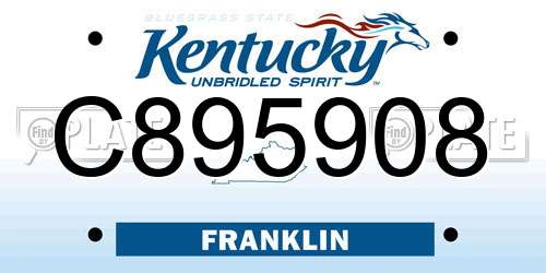 C895908 Kentucky License Plate