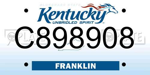 C898908 Kentucky License Plate