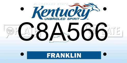 C8A566 Kentucky License Plate