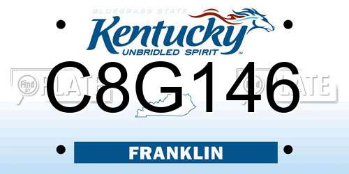 C8G146 Kentucky License Plate