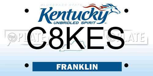 C8KES Kentucky License Plate
