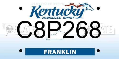 C8P268 Kentucky License Plate