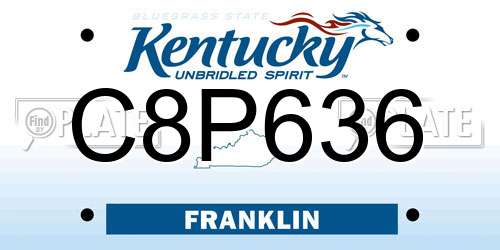 C8P636 Kentucky License Plate