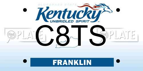 C8TS Kentucky License Plate