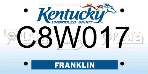 C8W017 Kentucky License Plate