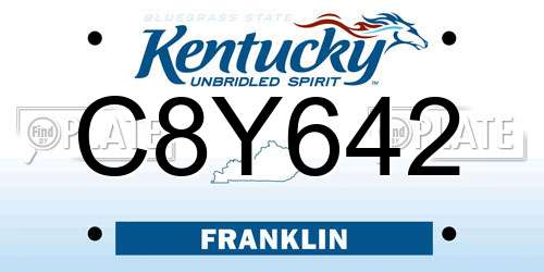 C8Y642 Kentucky License Plate