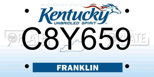 C8Y659 Kentucky License Plate