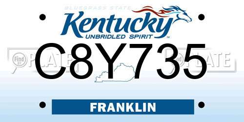 C8Y735 Kentucky License Plate
