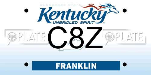 C8Z Kentucky License Plate