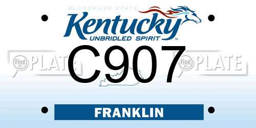 C907 Kentucky License Plate