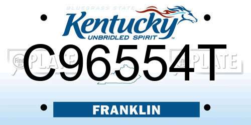 C96554T Kentucky License Plate
