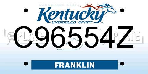C96554Z Kentucky License Plate
