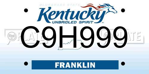 C9H999 Kentucky License Plate