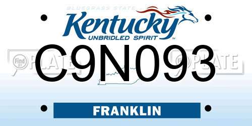 C9N093 Kentucky License Plate
