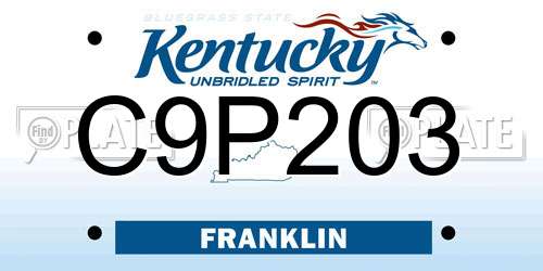 C9P203 Kentucky License Plate