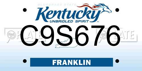 C9S676 Kentucky License Plate