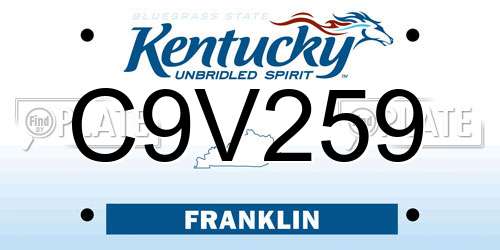 C9V259 Kentucky License Plate