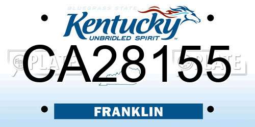 CA28155 Kentucky License Plate