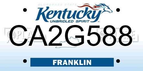 CA2G588 Kentucky License Plate