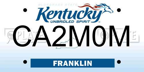 CA2M0M Kentucky License Plate