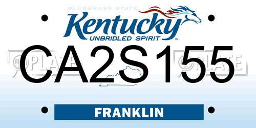 CA2S155 Kentucky License Plate