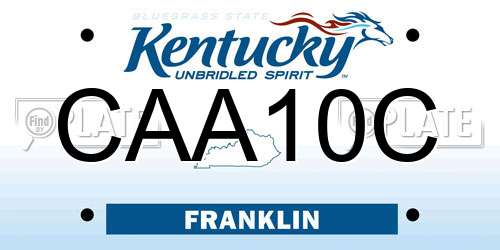 CAA10C Kentucky License Plate