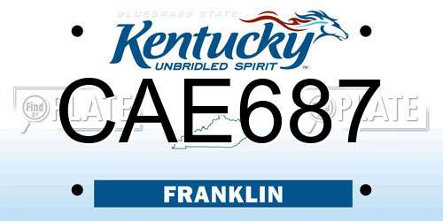 CAE687 Kentucky License Plate